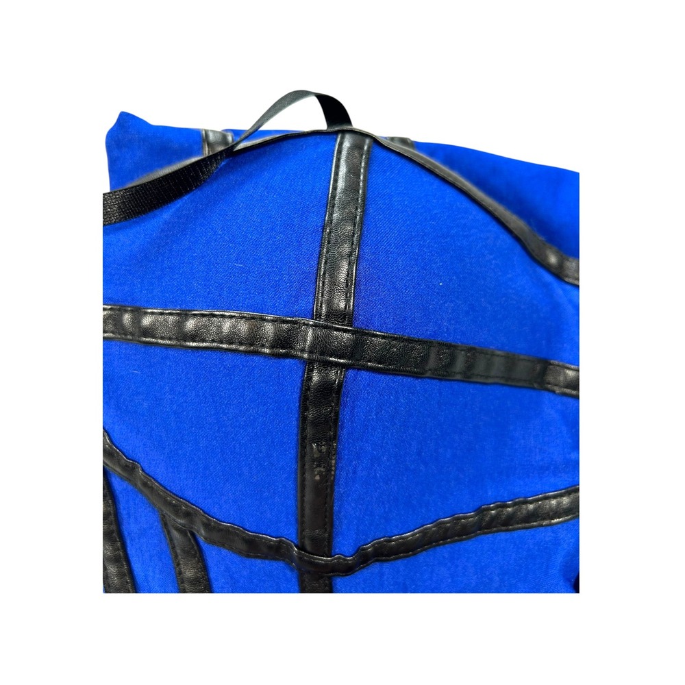 Body Central Royal Blue Faux Leather Trim Halter Bodycon Mini Dress Small - Picture 5 of 10